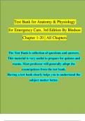 Test Bank for Anatomy & Physiology for Emergency Care, 3rd Edition By Bledsoe Chapter 1 - 20 | 100 % Complete