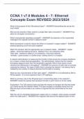 CCNA 1 v7.0 Modules 4 - 7: Ethernet  Concepts Exam REVISED 2023//2024