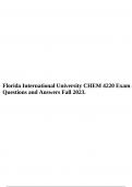 Florida International University CHEM 4220 Exam 4 Questions and Answers Fall 2023.