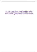 MAIN VERSION PRIORITY ONE Exit Exam Questions and Answers