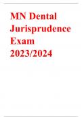 Exam (elaborations) MN Dental Jurisprudence Exam 2023/2024