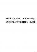 BIOS 255 Week 7 Respiratory System, Physiology - Lab