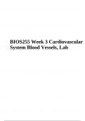 BIOS255 Week 3 Cardiovascular System Blood Vessels, Lab