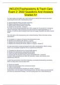 (NCLEX)Tracheostomy & Trach Care Exam 2: 2022 Questions And Answers Graded A+