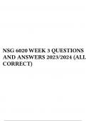 NSG 6020 WEEK 3 QUESTIONS AND ANSWERS 2023/2024 (ALL CORRECT)