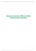 Veteran Service Officer (VSO) study guide solution