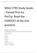 WGU C795 Study Guide  - Passed first try.  ProTip: Read the  CONTEXT of the test  question.