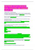 MASTERING PHYSICS FREQUENT  EXAM. QUESTIONS AND ANSWERS  LATEST 2023