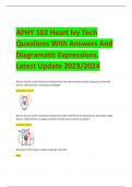 APHY 102 Heart Ivy Tech Questions With Answers And  Diagramatic Expressions. Latest Update 2023/202