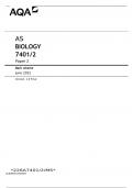 AQA AS BIOLOGY 7401/2 paper 2 Marking Scheme JUN22.