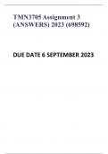 TMN3705 Assignment 3 (ANSWERS) 2023 (698592