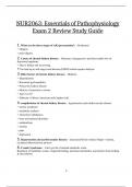 NUR2063: Essentials of Pathophysiology Exam 2 Review Study Guide