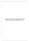 Test Bank for Essentials of Psychiatric Mental Health Nursing 4th Edition Varcarolis Chapters 1 - 28