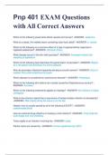 Pnp 401 EXAM Questions with All Correct Answers