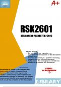 RSK2601 Assignment 2 Semester 2 2023