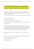Certified Medical-Surgical Registered Nurse Sample Questions and answers