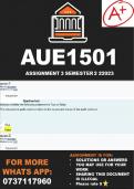 AUE1501 Assignment 3 2023 Semester 2 (ANSWERS)