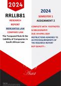 RRLLB81 "2024" Assignment 2- Semester 1- ( Topic 1 - Company Law)  With Footnotes & Bibliography !! Buy Quality 