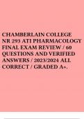 CHAMBERLAIN COLLEGE NR 293 ATI PHARMACOLOGY FINAL EXAM REVIEW / 60 QUESTIONS AND VERIFIED ANSWERS / 2023/2024 ALL CORRECT / GRADED A+.