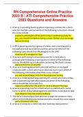 RN Comprehensive Online Practice 2023 B | ATI Comprehensive Practice 2023 Questions and Answers