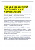 The CE Shop 2023-2024 Test Questions with Correct Answers