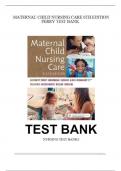 TEST BANK MATERNAL CHILD NURSING CARE, 6TH EDITION, SHANNON PERRY, MARILYN HOCKENBERRY, DEITRA LOWDERMILK, DAVID WILSON, KATHRYN ALDEN, MARY CATHERINE CASHION | Complete |Latest | Verified