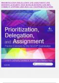 PRIORITIZATION DELEGATION AND ASSIGNMENT 4TH EDITION LACHARITY TEST BANK QUESTIONS AND 100% CORRECT ANSWERS (2023-2024) ALL CHAPTERS INCLUDED 