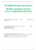 NUR2092 Health Assessment / Health Assessment Exam 1 (Ch. 1,3,4,8,9,10,12,18,27,29)