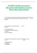 NUR2092 Health Assessment / HEALTH ASSESSMENT EXAM 1 PRACTICE QUESTIONS