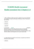 NUR2092 Health Assessment Health Assessment Test 1 Chapters 1-4