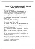 English TSI Writting( sentence skills) Questions With Complete Solutions