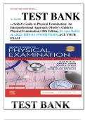 A+ Grade TEST BANK For Seidel's Guide to Physical Examination: An Interprofessional Approach (Mosby's Guide to Physical Examination) 10th Edition, By Jane Ball et al, (2022) ISBN-13 :978-0323761833.ACE YOUR EXAM