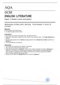 AQA GCSE ENGLISH LITERATURE 8702/2 Paper 2 Modern texts and poetry attached with Mark scheme June 2023
