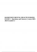 MENTAL HEALTH NURSING EXAM Questions and Answers | Latest 2023- 2024 | RASMUSSEN 