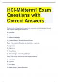 HCI-Midterm1 Exam Questions with Correct Answers