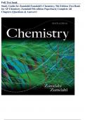 FULL TEST BANK ||Study Guide for Zumdahl/Zumdahl's Chemistry, 9th Edition ||Test Bank for AP Chemistry Zumdahl 9th edition Paperback|| Complete All Chapters ||Questions & Answers!