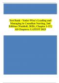 Test Bank - Yoder-Wise's Leading and Managing in Canadian Nursing, 2nd Edition (Waddell, 2020), Chapter 1-32 | All Chapters
