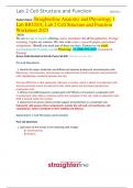 Straighterline Anatomy and Physiology 1 Lab BIO201L Lab 2 Cell Structure and Function Worksheet 2023