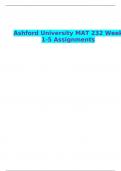 Ashford University MAT 232 Week 1-5 Assignments