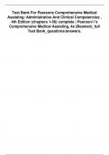 Test Bank for Pearsons Comprehensive Medical Assisting 4th Edition Beaman / All Chapters 1-59 / Full Complete