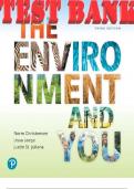 TEST BANK for The Environment and You 3rd Edition by Christensen Norm, Leege Lissa & St. Juliana. ISBN 9780134838663, ISBN-13: 9780135213087 (All 19 Chapters Complate)