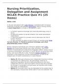 Nursing Prioritization, Delegation and Assignment NCLEX Practice Quiz #1 