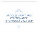 Sport and Performance Psychology. All articles summarized.