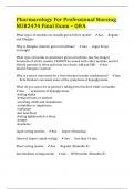 Pharmacology For Professional Nursing NUR2474 Final Exam – Q&A
