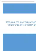 Test Bank for Anatomy of Orofacial Structures 8th Edition By Brand 2023