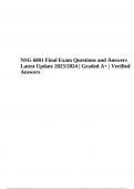NSG 6001 Final Exam Questions and Answers Latest Update 2023/2024 (Graded 100%)