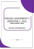 FUR2601 ASSIGNMENT 2 SEMESTER 2 - 2023 (720564)