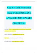 NACA HUD Certification Exam QUESTIONS AND ANSWERS 2023 UPDATE GRADED A+