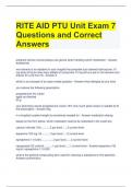 RITE AID PTU Unit Exam 7 Questions and Correct Answers 