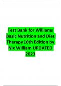 Test BankforWilliamsBasic Nutrition and Diet Therapy  16th Edition by Nix William UPDATED 2023